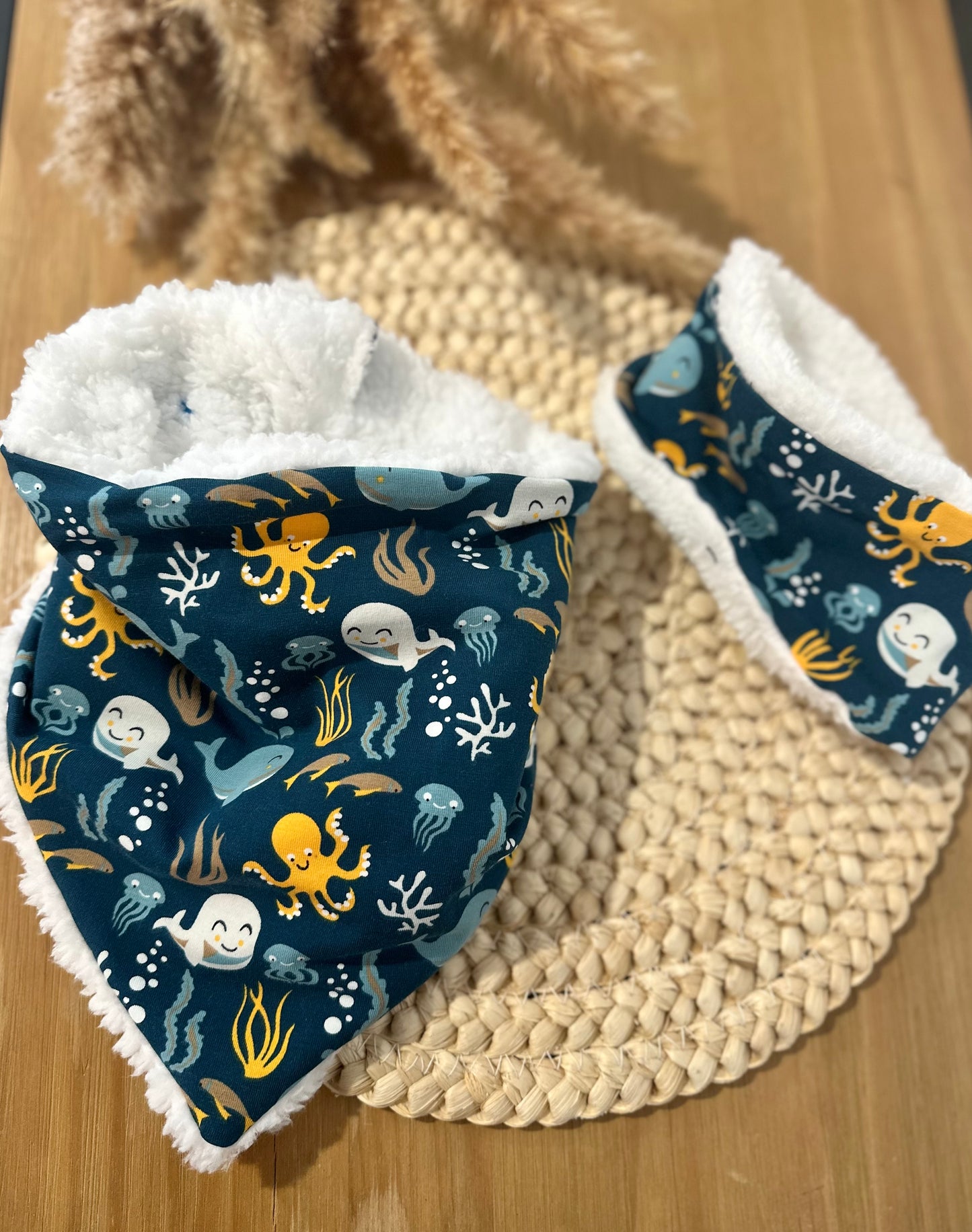 Snood / cache cou - bandana enfant - Thème océan (modèle unique)