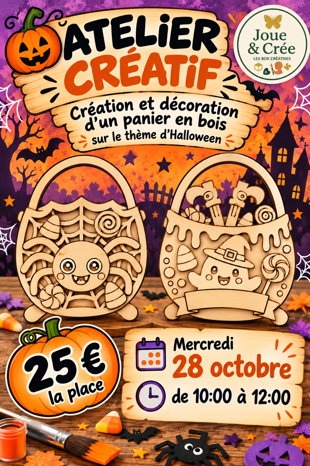 Atelier créatif Halloween par Joue et Créée - Mercredi 28 Octobre - 10h00-12h00