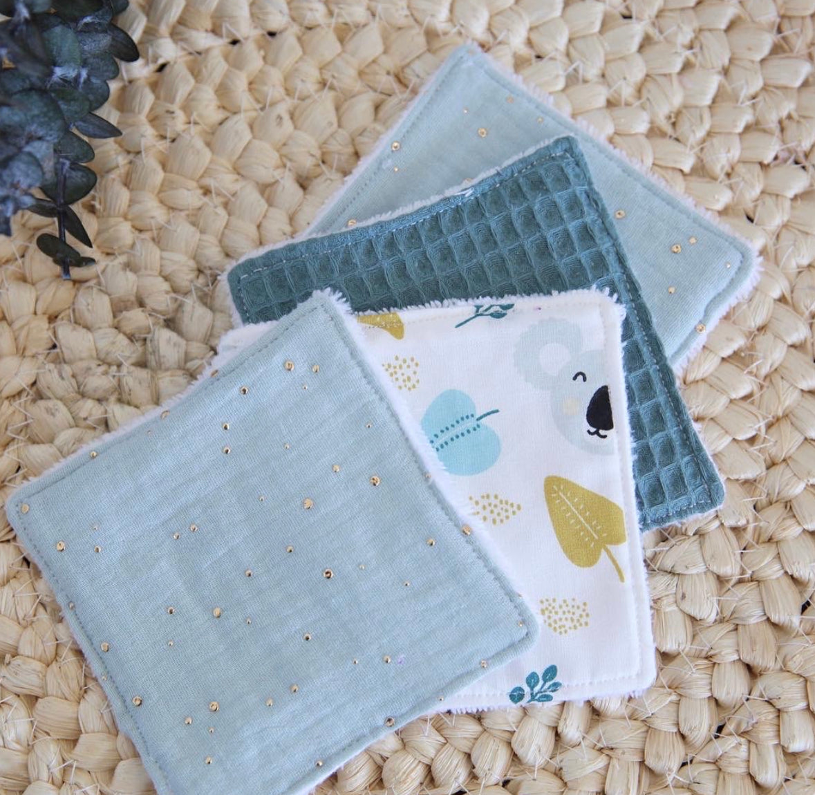 Lot de 7 lingettes en éponge de bambou (je personnalise )