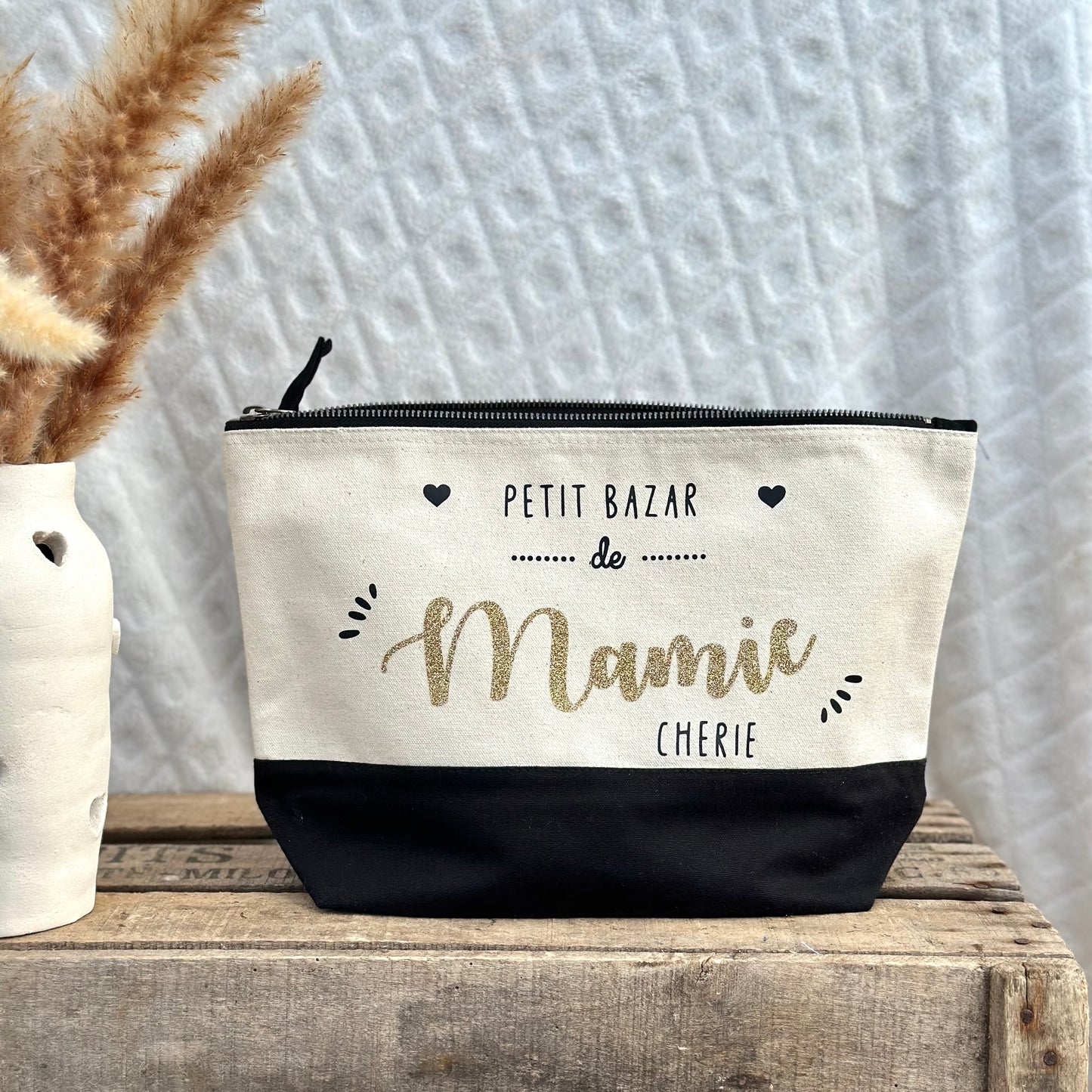 Pochette personnalisée "Petit bazar Mamie chérie / adorée .... " (en stock)