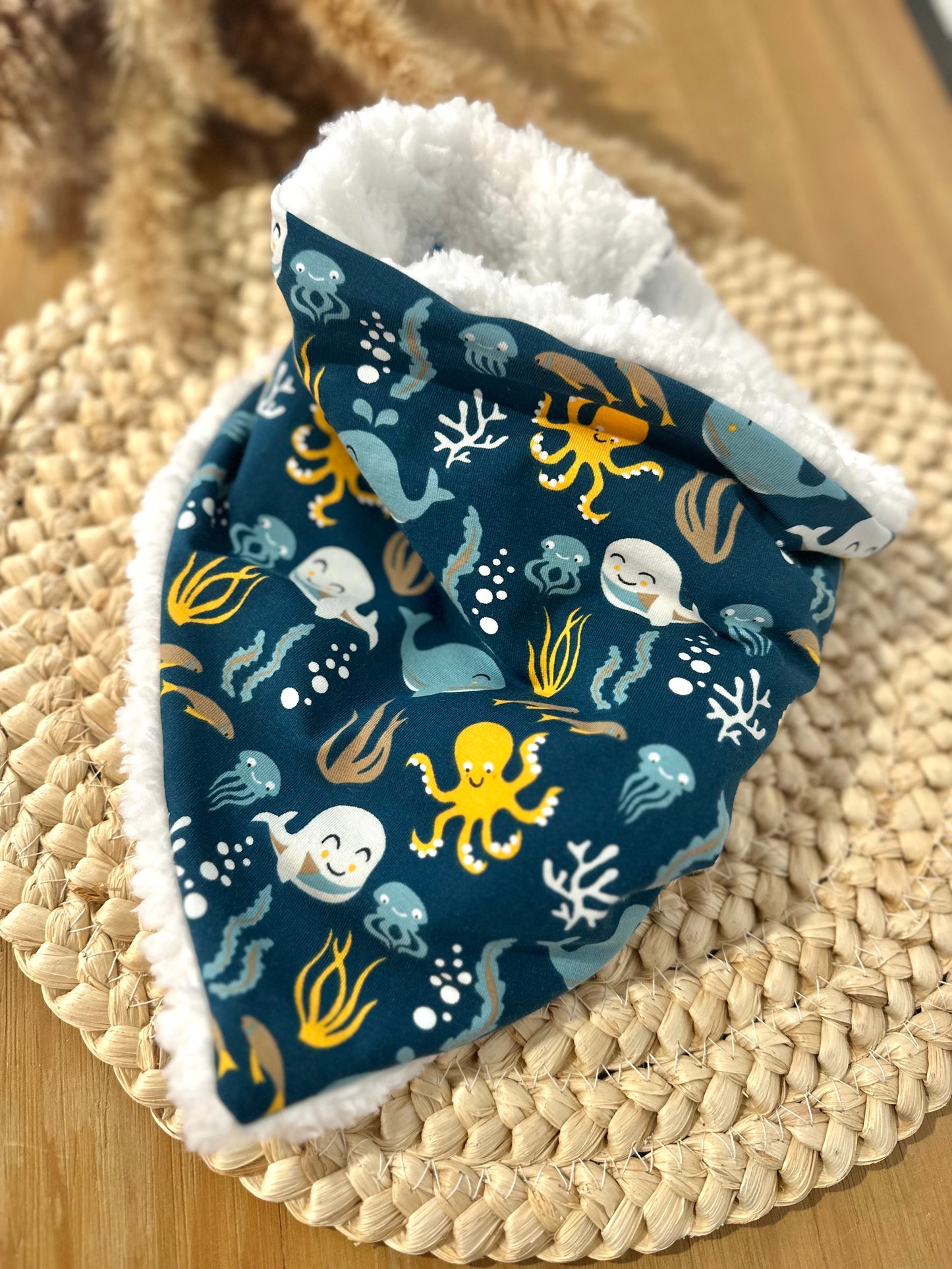 Snood / cache cou - bandana enfant - Thème océan (modèle unique)