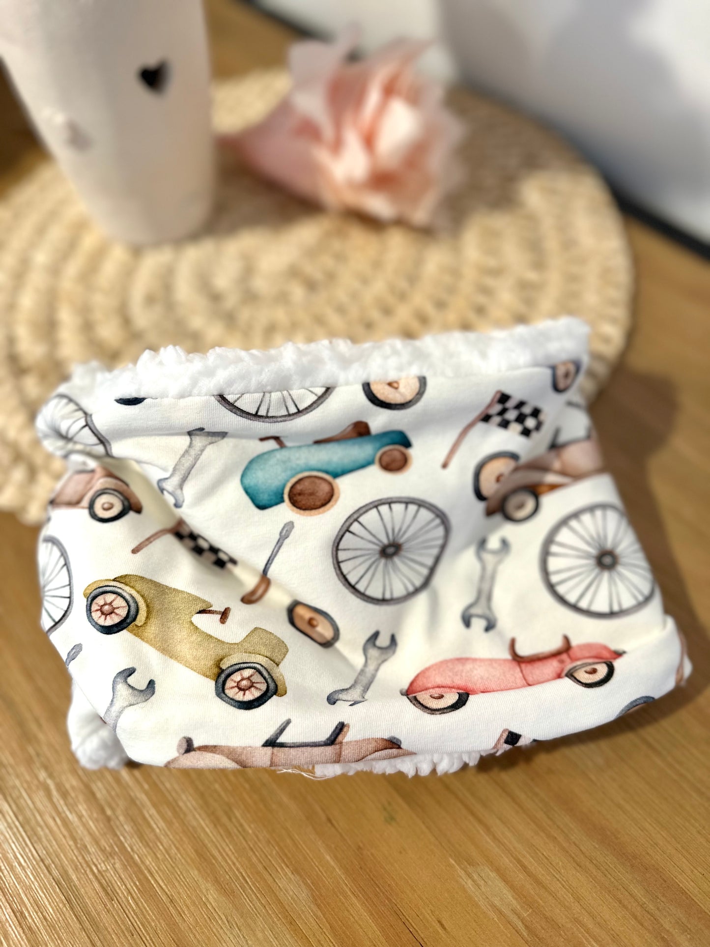 Snood / cache cou - bandana enfant - Thème voitures anciennes