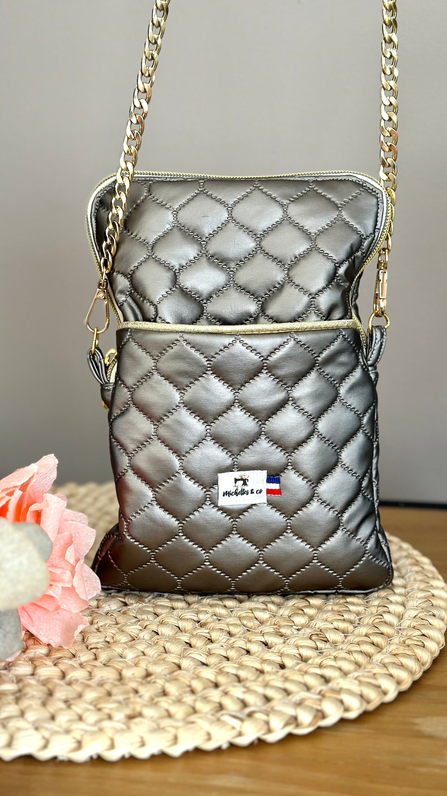 Pochette à livres / téléphone avec fermeture éclair. (Sur commande)