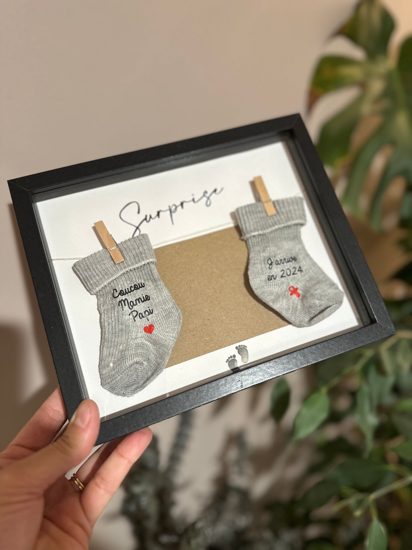 Cadre annonce naissance (glisser votre échographie à l'intérieur)