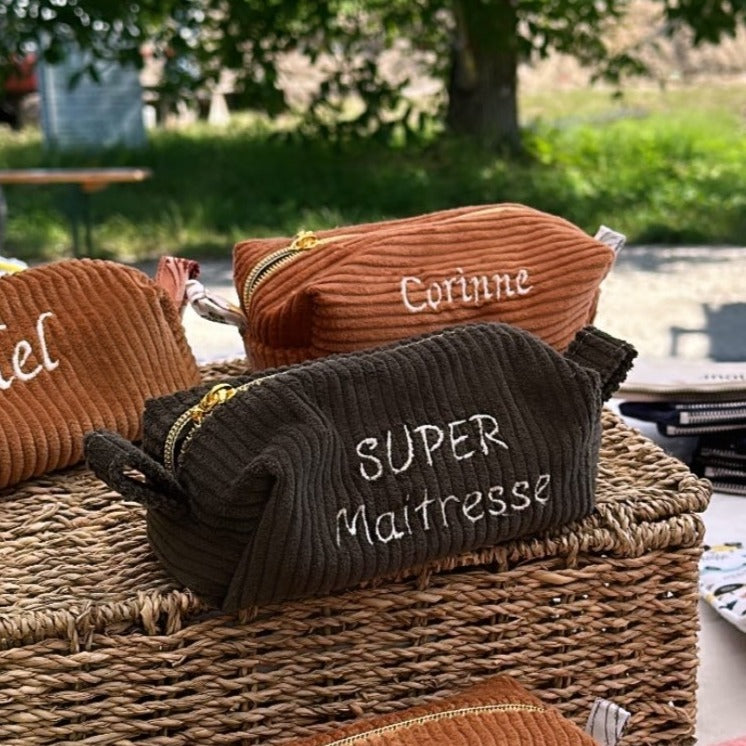 Trousse d’école brodée et personnalisée (sur commande)