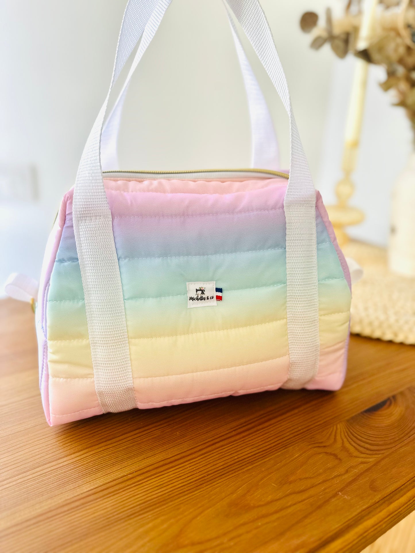 Lunch Bag isotherme déclassé - Matelassé arc en ciel (1 en stock)