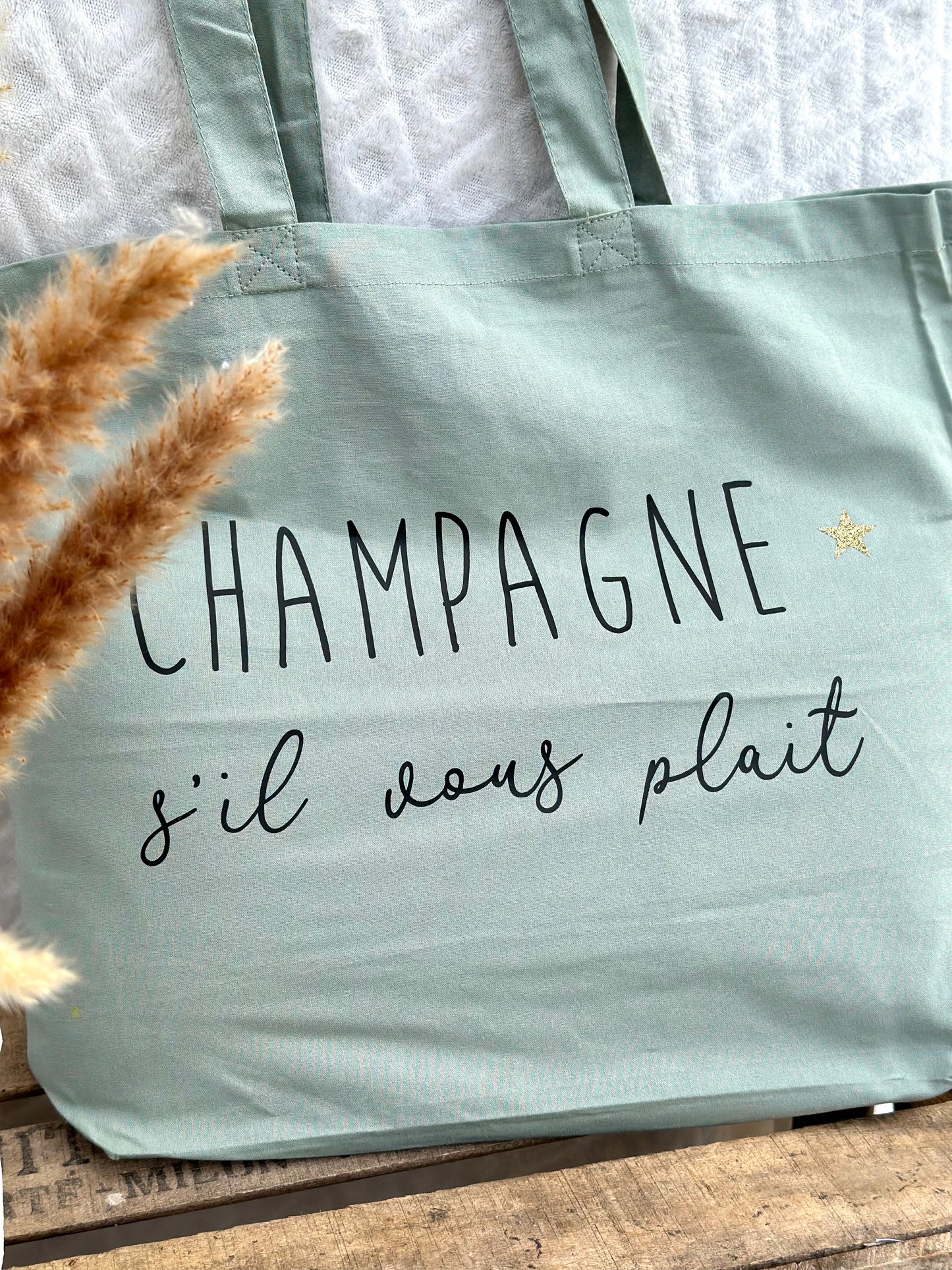 Maxi sac shopping "Champagne s'il vous plait "