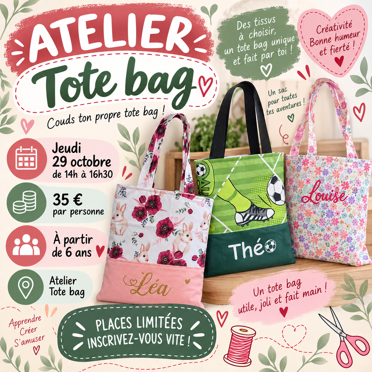 Atelier Couture ENFANT par Michettes and co - Jeudi 29 Octobre - 14h00-16h30