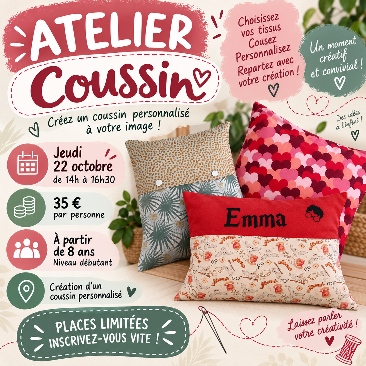 Atelier Couture ENFANT par Michettes and co - Jeudi 22 Octobre - 14h00-16h30
