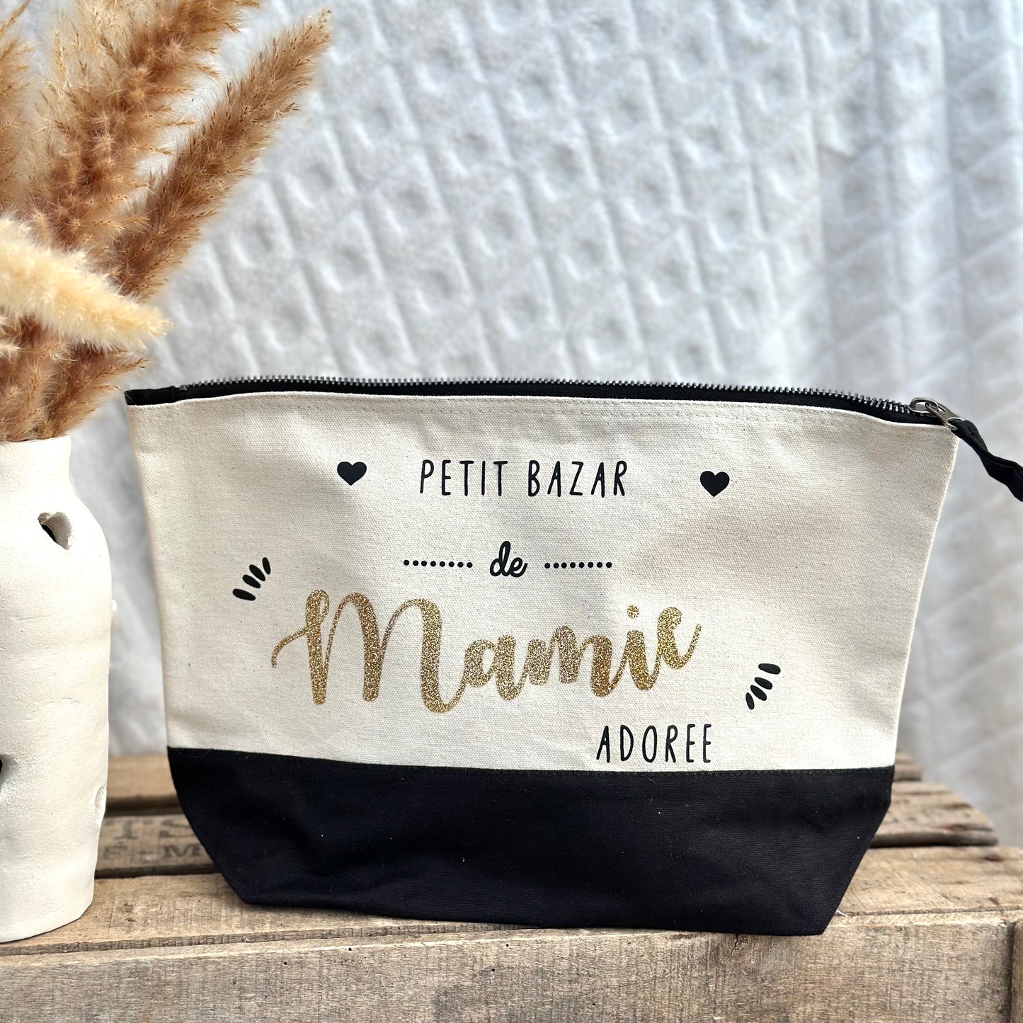 Pochette personnalisée "Petit bazar Mamie chérie / adorée .... " (en stock)
