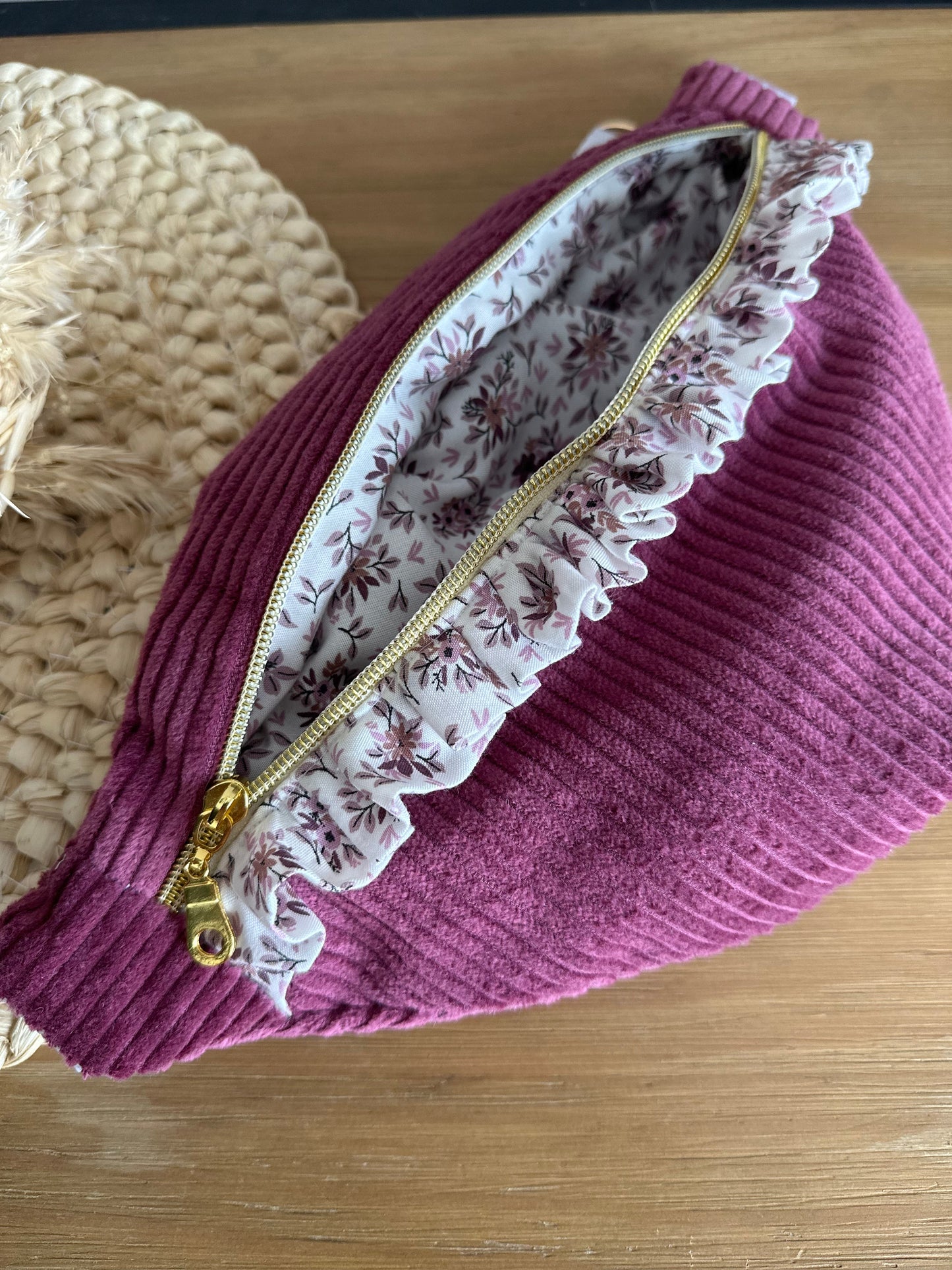 Banane à volant en velours côtelé - (à personnaliser sur commande)