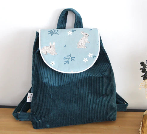 Sac à dos en velours côtelé - Sac à dos maternelle (a personnaliser sur commande)