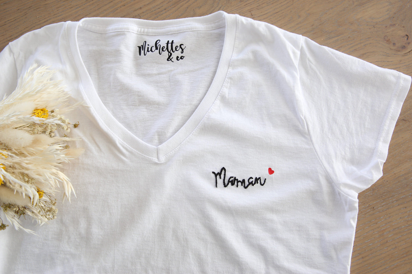 T-shirt Maman brodé (délai 2 semaines)
