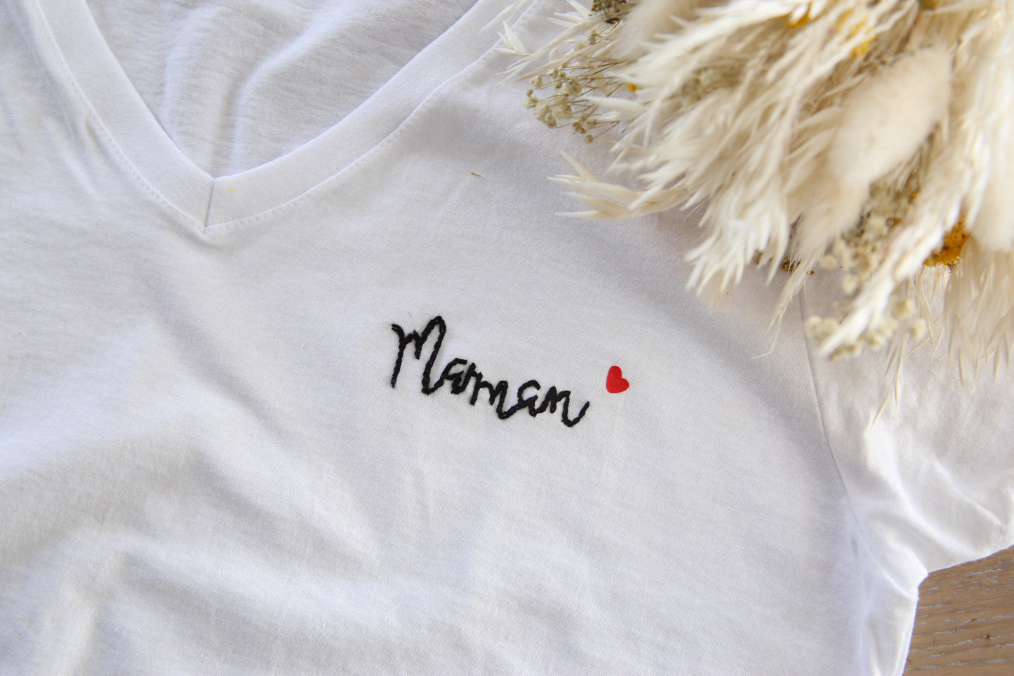 T-shirt Maman brodé (délai 2 semaines)