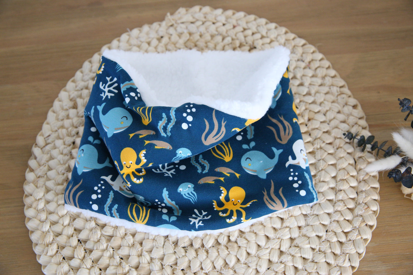 Snood / cache cou - bandana enfant - Thème océan (modèle unique)