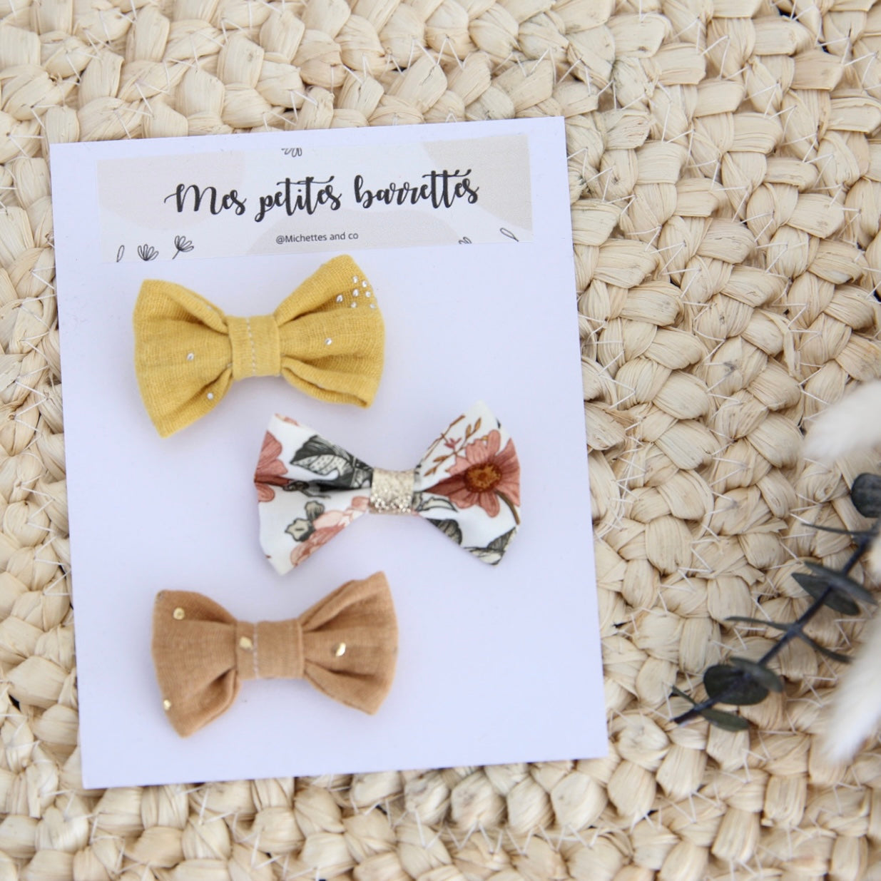 Lot de 3 Barrettes antiglisse ( je personnalise)