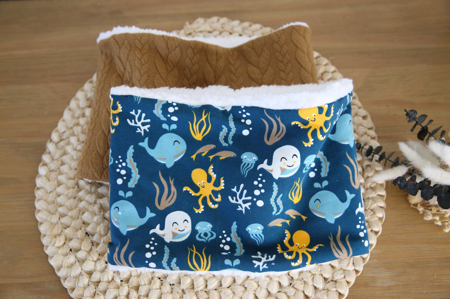 Snood / cache cou - bandana enfant - Thème océan (modèle unique)