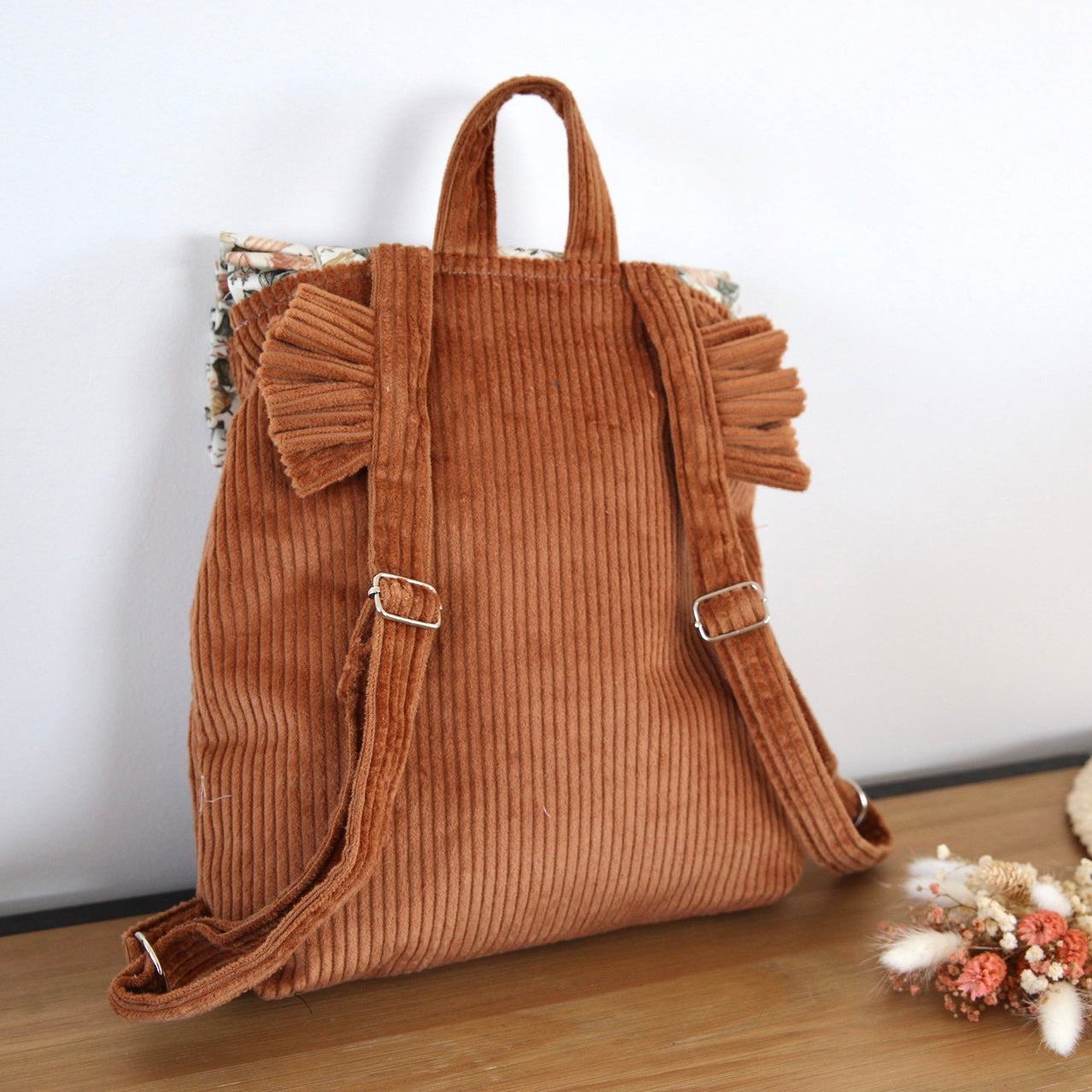 Sac Jade - Sac à dos maternelle à froufrous velours - brodé