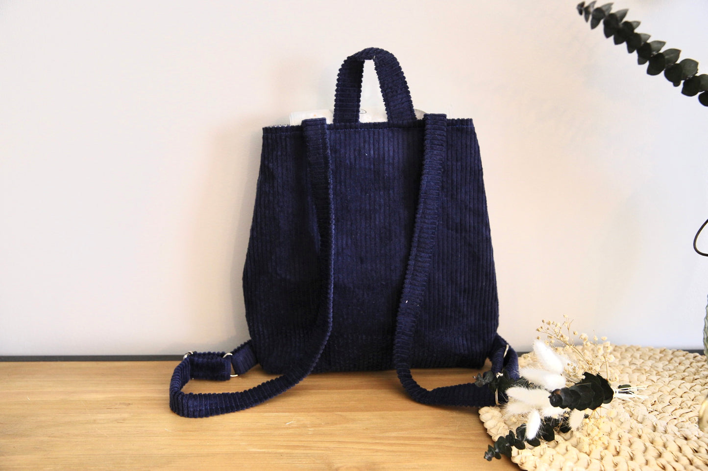 Sac à dos en velours côtelé - Sac à dos maternelle (a personnaliser sur commande)