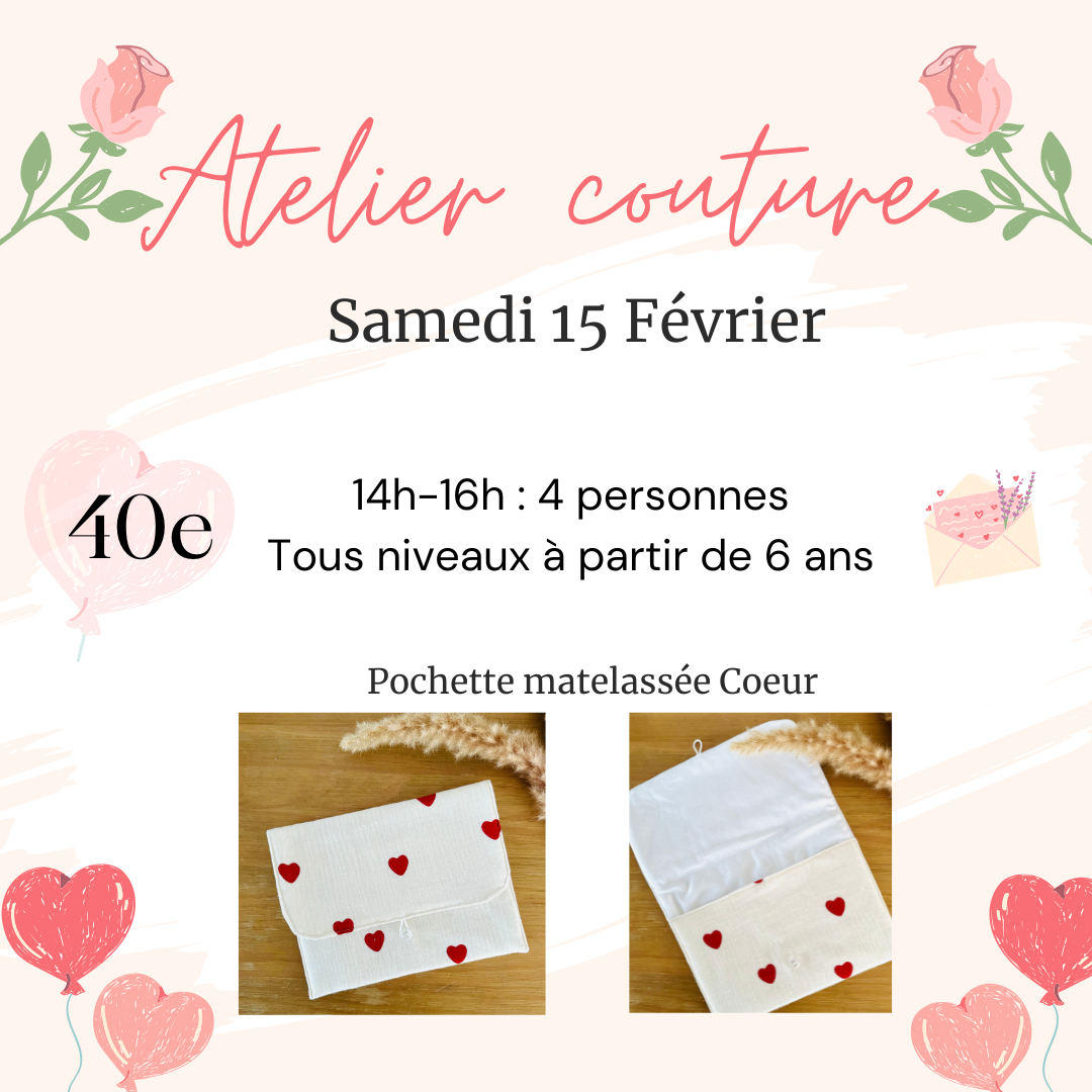 Atelier Pochette matelassée  - Samedi 15 Février