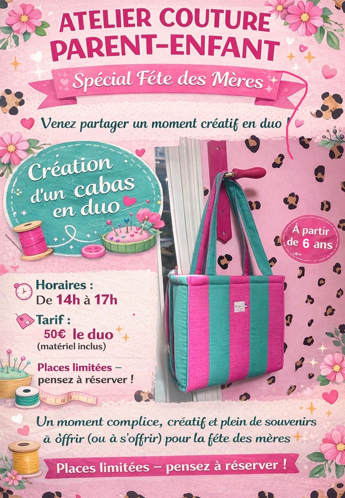 Samedi 9 Mai - Atelier duo parent/enfant débutant (⚠️1seul cabas)