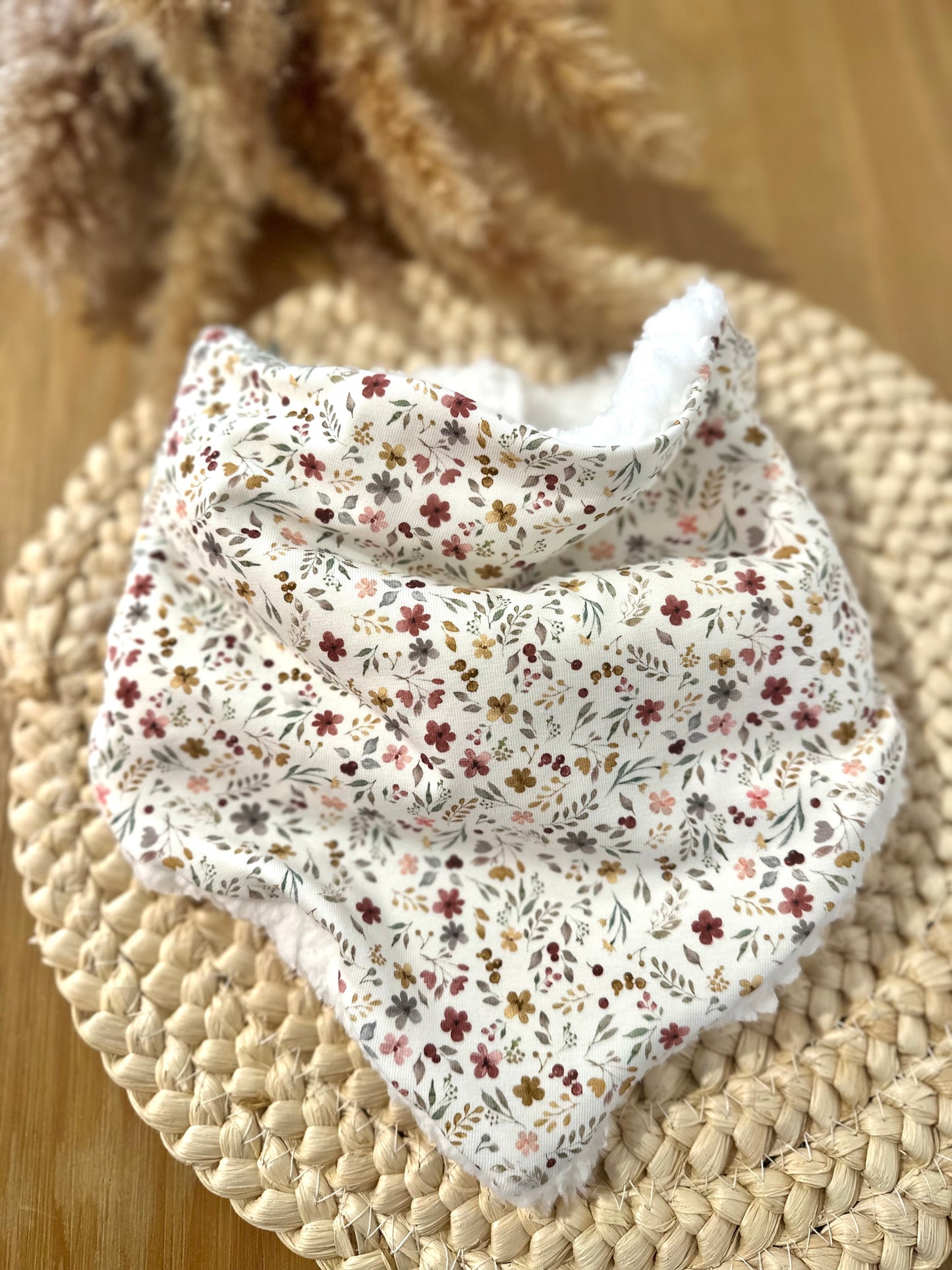 Bandana - Snood / cache cou enfant - Thème fleurs prairies