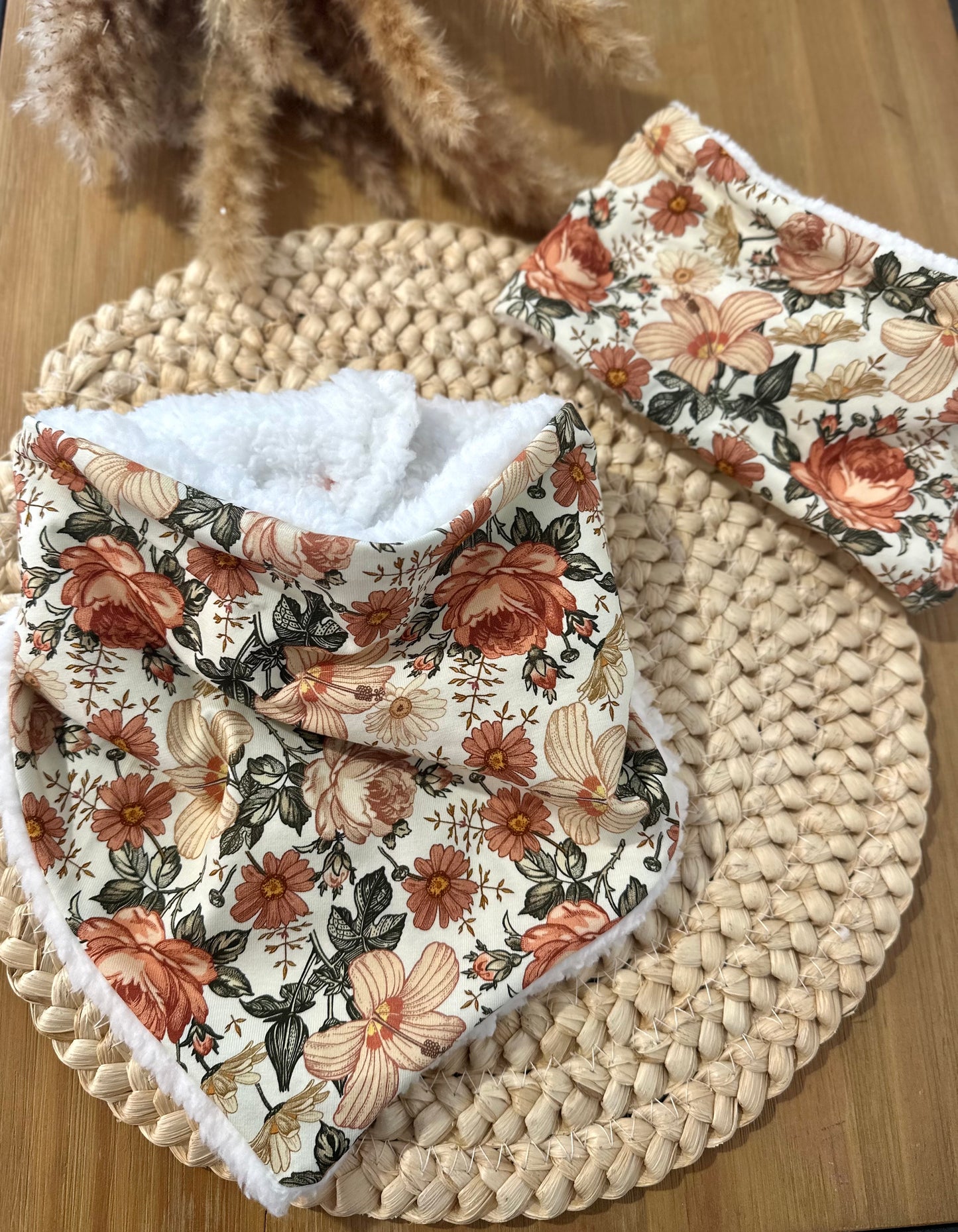 Snood / cache cou - bandana enfant - Thème fleurs vintages