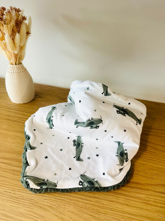 Bandana - Snood / cache cou enfant - Thème avions (modele unique)