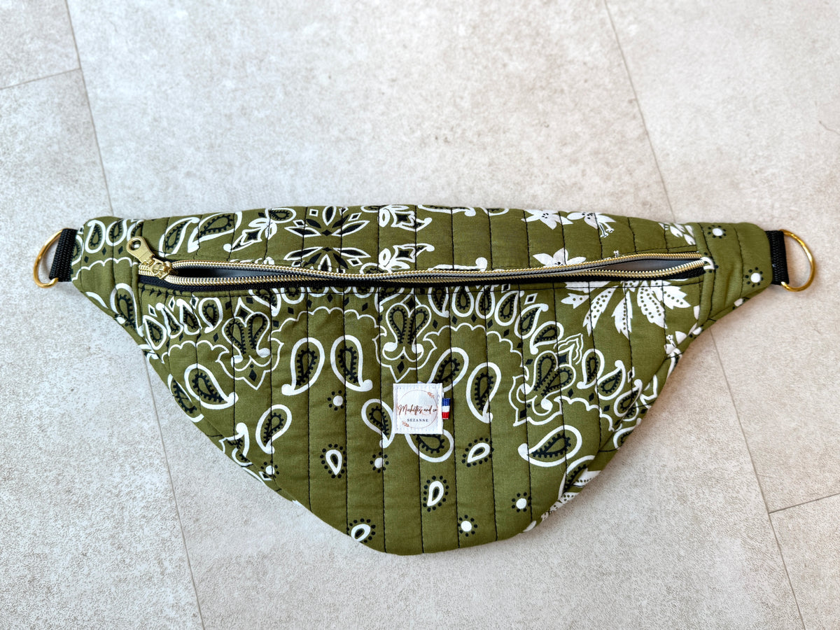 Sac Banane velours côtelé Vert par Michettes and co
