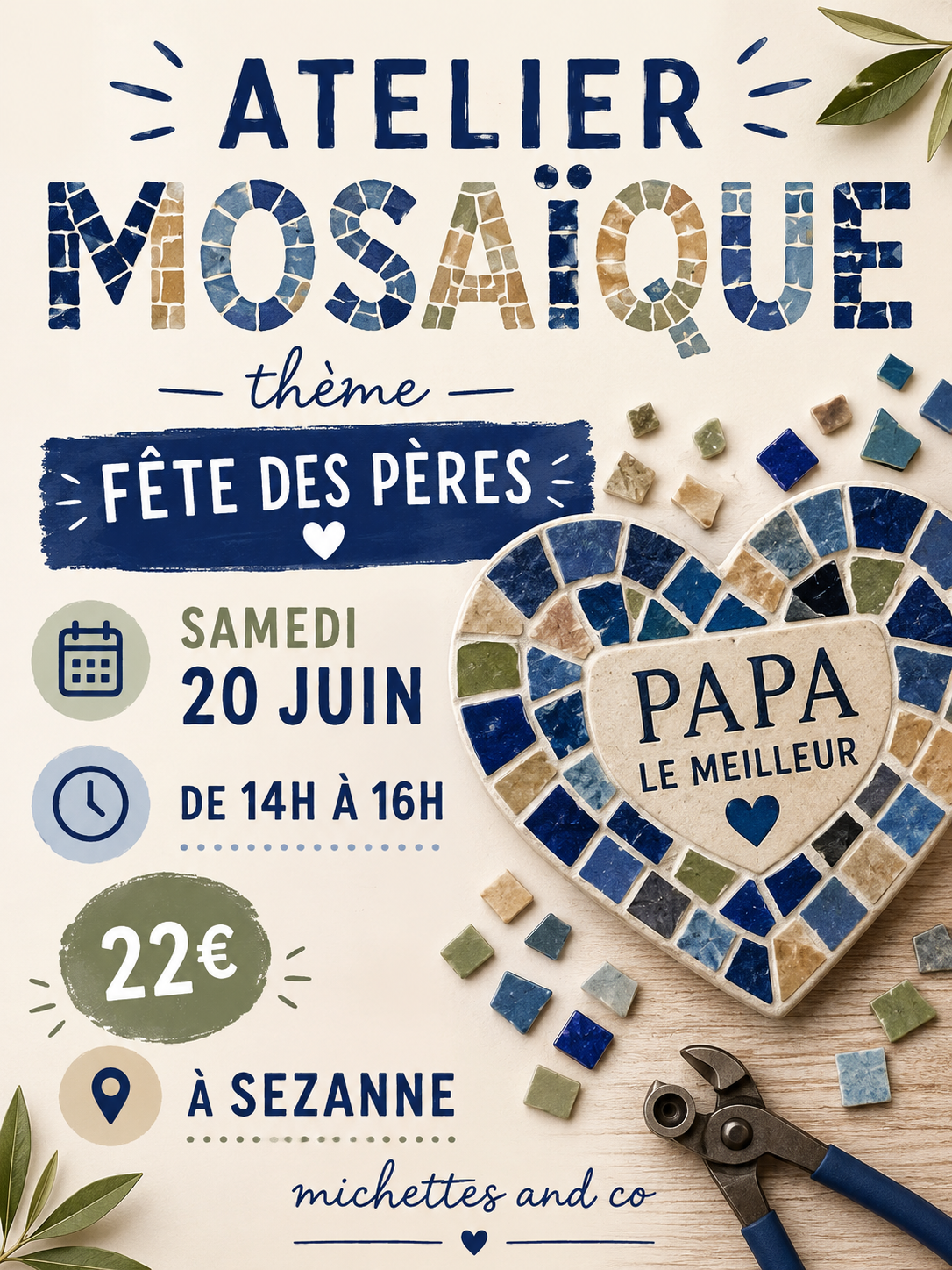 Samedi 20 Juin  - Atelier Mosaïque Enfant