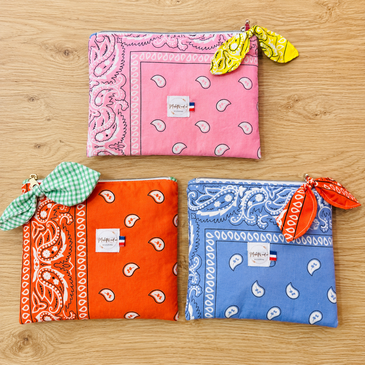 Pochette bandana à nœud – Collection colorée par Michettes and co