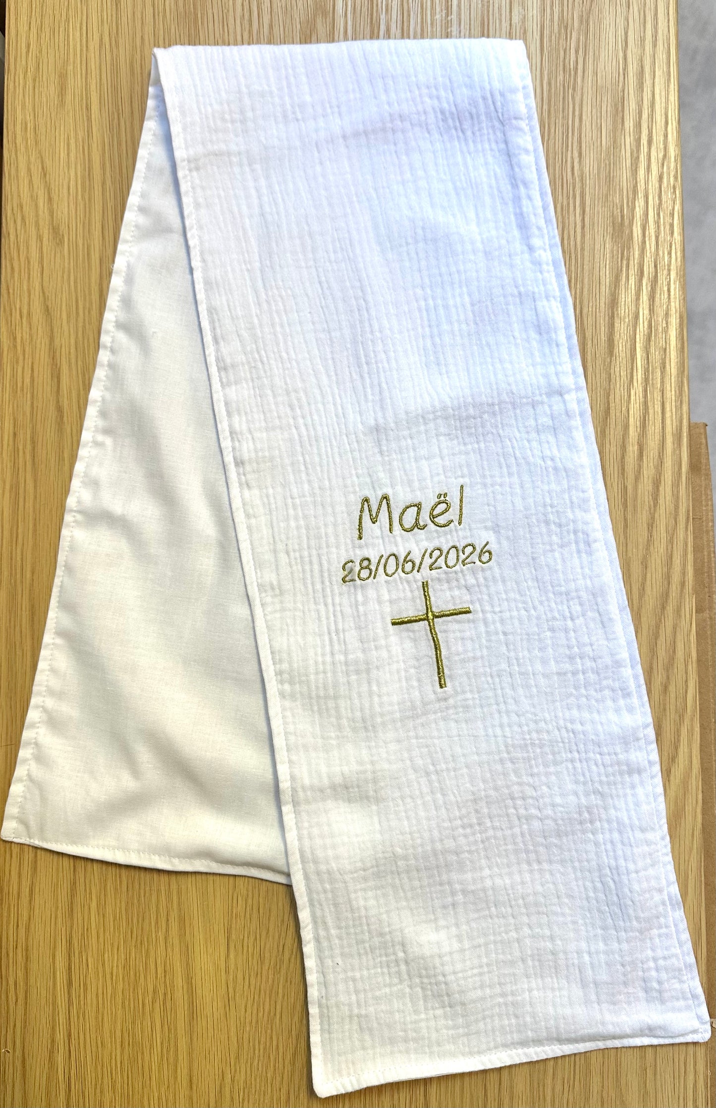Écharpe de baptême/communion (SUR COMMANDE)