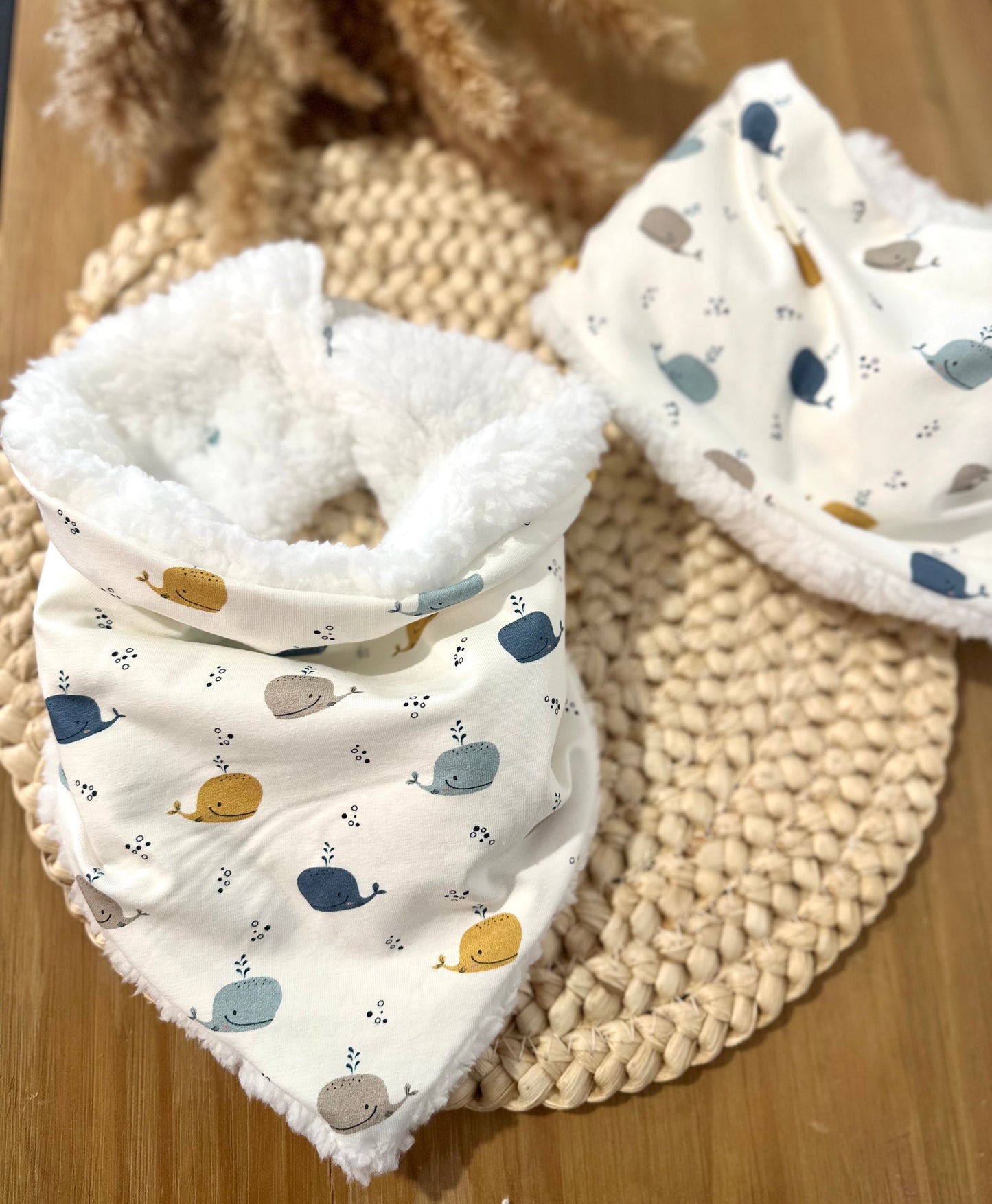 Snood / cache cou - bandana enfant - Thème baleine