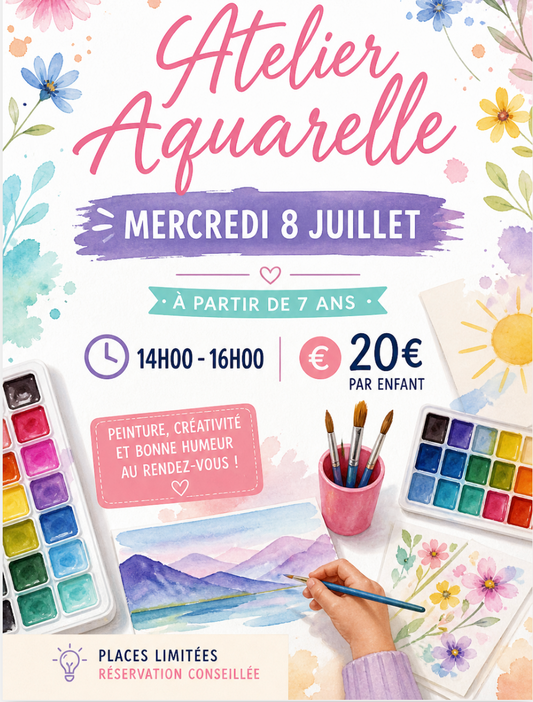 Mercredi 8 Juillet - Aquarelle (Initiation Enfant)