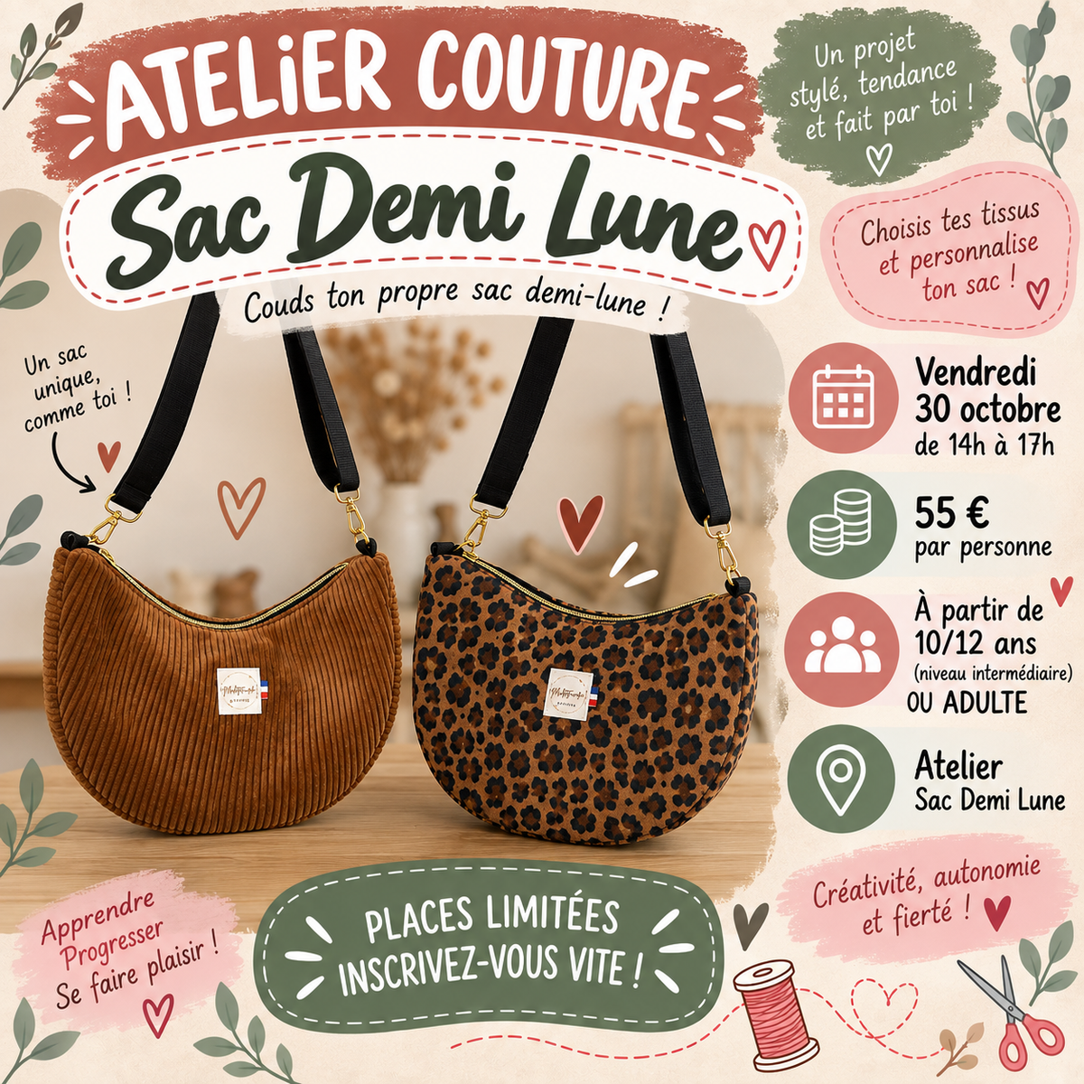 Atelier Couture ADO/ADULTE par Michettes and co - Vendredi 30 Octobre - 14h00-17h00