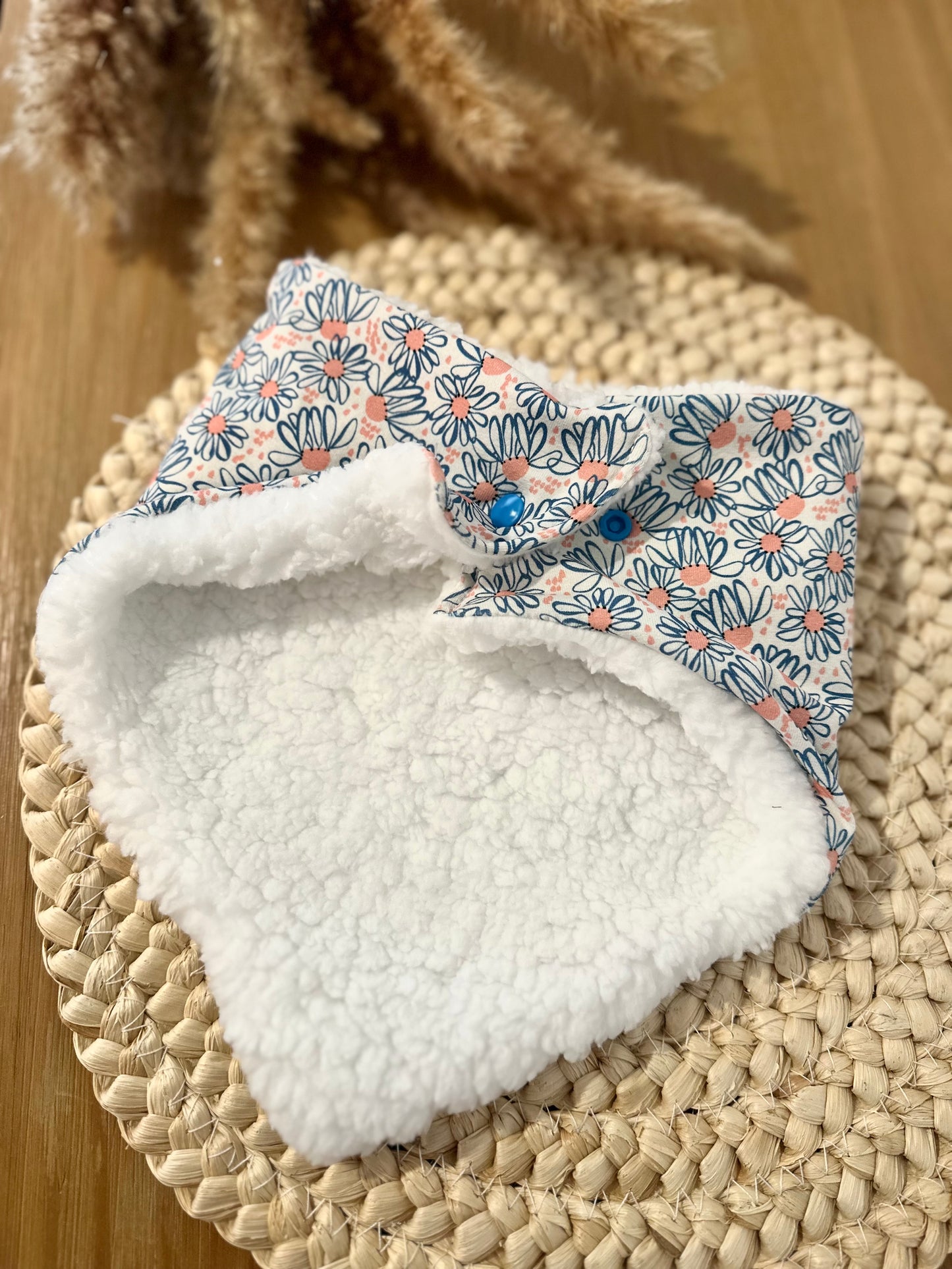 Snood / cache cou - bandana enfant - Thème marguerites blues