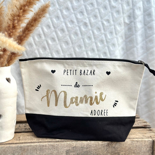 Pochette personnalisée "Petit bazar Mamie chérie / adorée .... " (en stock)