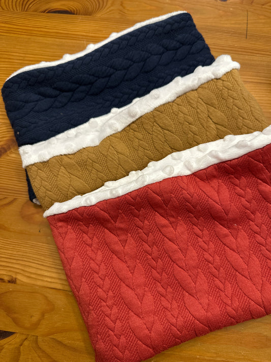 Snood / cache cou enfant effet velours côtelé vert sauge