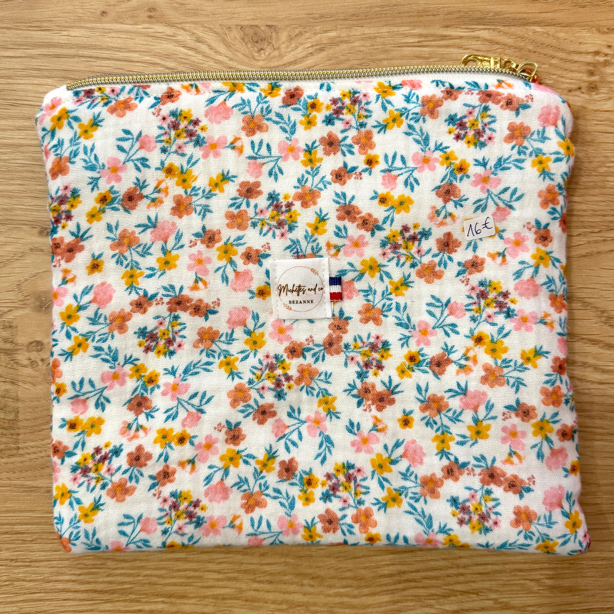 Pochettes matelassées en gaze de coton par Michettes and co