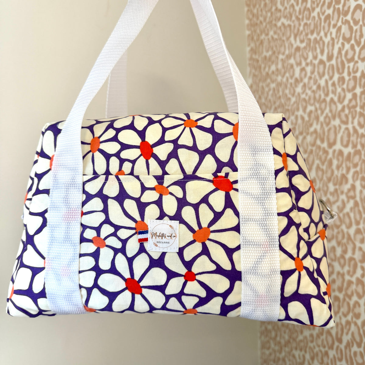 Lunch bag marguerite violette - isotherme par Michettes and co